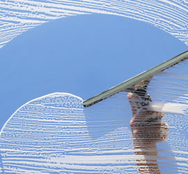 Window cleaning at a commercial property